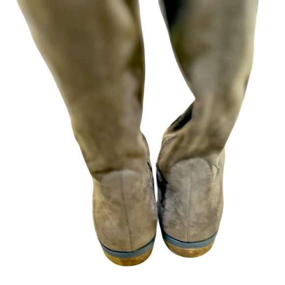 Vince Camuto Taupe Over the Knee Boots side zip back tie round toe size 10 - Picture 8 of 9